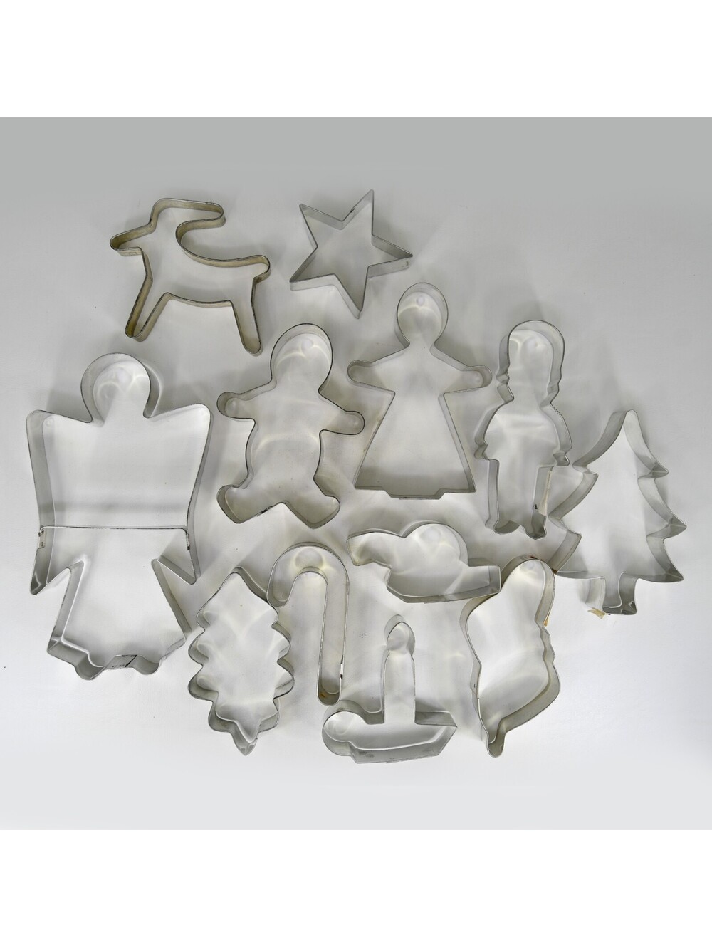 Cookie Cutter Lot 12 Christmas Angel Gingerbread Man Nutcracker Candle Star Cane